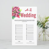 Poinsettia Wedding A-Z Brautparty Game (Stehend Vorderseite)