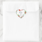 Poinsettia Wedding Herz-Aufkleber (Tasche)