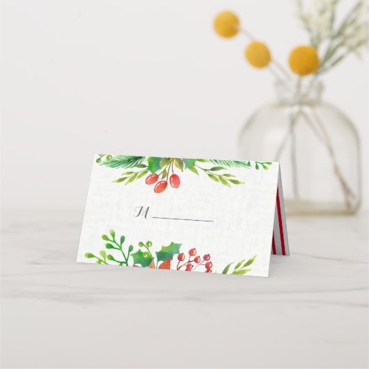 Poinsettia Wedding Platzkarte (Vorderseite)