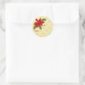 Poinsettia WeihGold Runder Aufkleber (Tasche)
