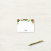 Poinsettia Weihnachten Begleiter Name Geschenk Post-it Klebezettel (Auf Schreibtisch)