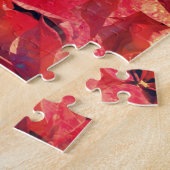 Poinsettia Weihnachten Rote Blume Art Puzzle (Seite)