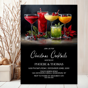 Poinsettia Weihnachts-Cocktailparty Einladung