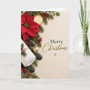 Poinsettia Weihnachts-Spa Frohe Weihnachten Karte