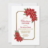 Poinsettia Weihnachtsabend Gold Borough Einladung (Vorderseite)