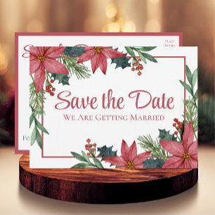 Poinsettia Weihnachtsblumenhochzeit rettet das Dat Postkarte