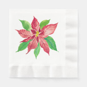 Poinsettia Weihnachtsbuch Napkins Serviette