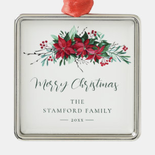 Poinsettia Weihnachtsfamilie Ornament Aus Metall