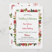 Poinsettia Weihnachtsfeier Einladung (Vorne/Hinten)