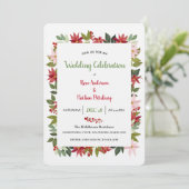 Poinsettia Weihnachtsfeier Einladung (Stehend Vorderseite)