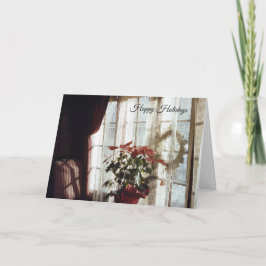 Poinsettia Weihnachtsfeier im Wohnzimmer Feiertagskarte