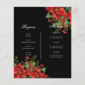 Poinsettia Weihnachtsfeiertag - Einladungsprogramm Flyer (Hinten)