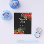 Poinsettia Weihnachtsfeiertag - Einladungsprogramm Flyer (Einzeln)