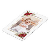 Poinsettia Weihnachtsfeiertag Foto Magnet (Linke Seite)