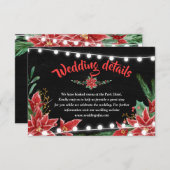 Poinsettia Weihnachtsfeiertage Details Einladung (Vorne/Hinten)