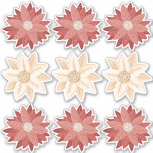 Poinsettia Weihnachtsfeiertage Vinyl Stickers Aufkleber
