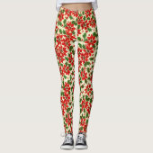 Poinsettia Weihnachtsfest Party Hochwertige Leggin Leggings (Vorderseite)