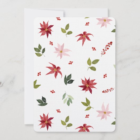 Poinsettia Weihnachtsfest Probe Abendessen Einladung (Rückseite)