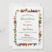 Poinsettia Weihnachtsfest Probe Abendessen Einladung (Vorderseite)