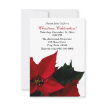 Poinsettia Weihnachtsfeste Party Einladungen