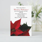 Poinsettia Weihnachtsfeste Party Einladungen (Stehend Vorderseite)