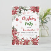 Poinsettia Weihnachtsgebäck Party Einladung (Stehend Vorderseite)