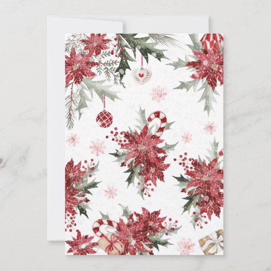 Poinsettia Weihnachtsgebäck Party Einladung (Rückseite)