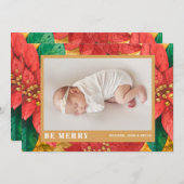 Poinsettia Weihnachtsgeburten Foto - Ankündigungen (Vorne/Hinten)