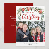 Poinsettia Weihnachtsgrüße FOTO Feiertagskarte (Vorne/Hinten)