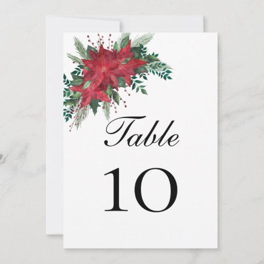 Poinsettia Weihnachtskarte (Rückseite)