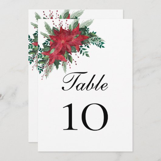 Poinsettia Weihnachtskarte (Vorne/Hinten)