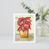 Poinsettia Weihnachtskarte Feiertagspostkarte (Stehend Vorderseite)