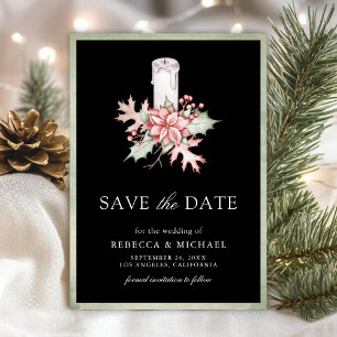 Poinsettia Weihnachtskerze Schwarz Foto Hochzeit Save The Date