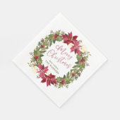 Poinsettia Weihnachtskranz Personalisiert Serviette (Ecke)