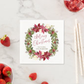 Poinsettia Weihnachtskranz Personalisiert Serviette (Beispiel)
