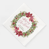 Poinsettia Weihnachtskranz Personalisiert Serviette (Ecke)
