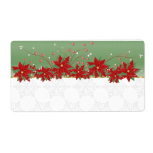 Poinsettia-Weihnachtsküchen-Aufkleber