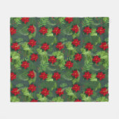 Poinsettia Weihnachtsmuster Blume Fleece Blanket (Vorderseite (Horizontal))
