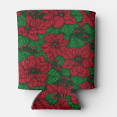 Poinsettia, Weihnachtsmuster Dosenkühler (Rückseite)