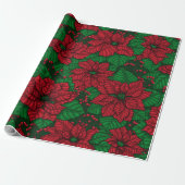 Poinsettia, Weihnachtsmuster Geschenkpapier (Ungerollt)
