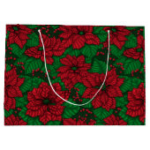 Poinsettia, Weihnachtsmuster Große Geschenktüte (Rückseite)