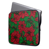Poinsettia, Weihnachtsmuster Laptopschutzhülle (Vorderseite Links)