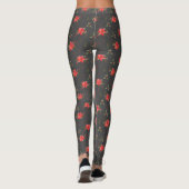 Poinsettia Weihnachtsmuster-Leggings Leggings (Rückseite)
