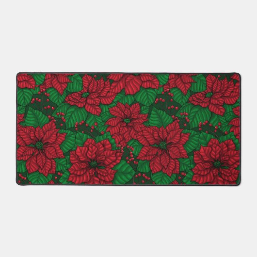 Poinsettia, Weihnachtsmuster Schreibtischunterlage (Vorderseite)
