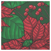 Poinsettia, Weihnachtsmuster Stoff (Nahaufnahme)