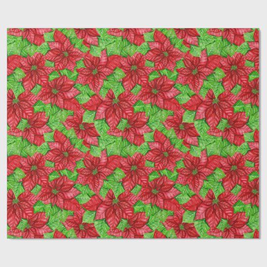 Poinsettia Weihnachtsmuster Wrapping P Geschenkpapier (Flach)