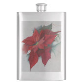 Poinsettia-WeihnachtsÖlgemälde Flachmann (Vorderseite)