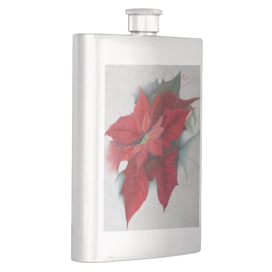 Poinsettia-WeihnachtsÖlgemälde Flachmann (Rechts)