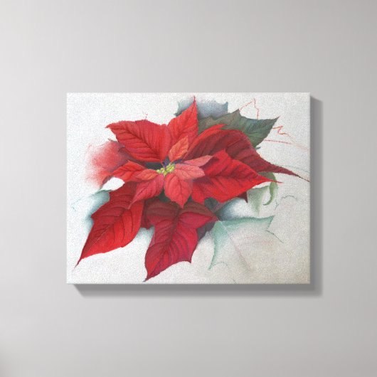 Poinsettia-WeihnachtsÖlgemälde Leinwanddruck (Vorderseite)