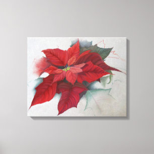 Poinsettia-WeihnachtsÖlgemälde Leinwanddruck